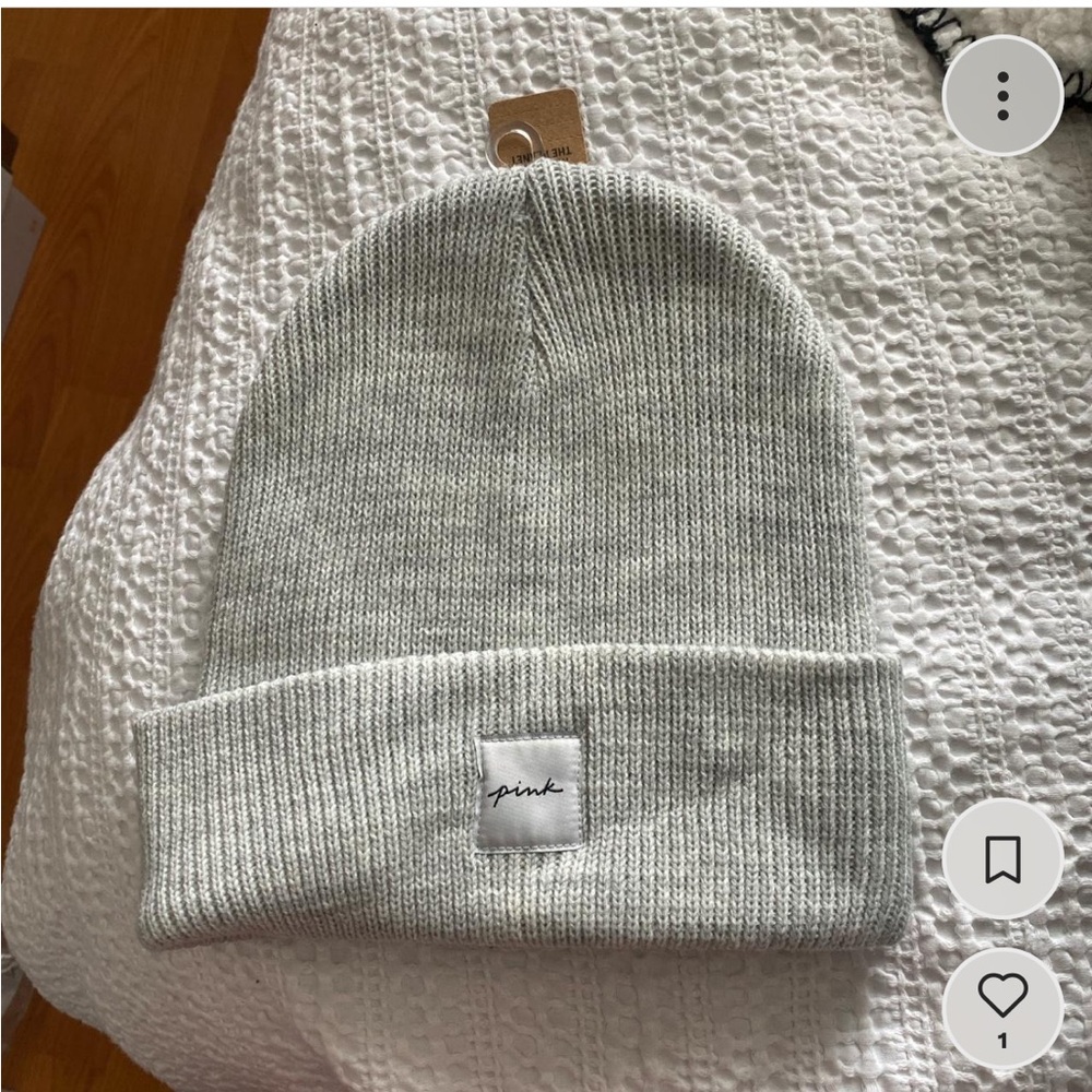 Pink gray beanie
